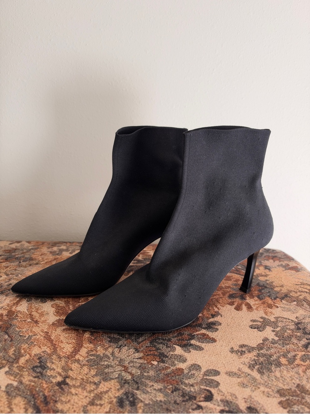 MM Lafleur Black Pointed Stiletto Ankle Boots